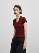 Bare-Skin Feel Scoop-Neck Cloud Tee (Z1843)