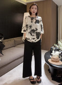 Elastic Waist Casual Cropped Trousers(Z2098)