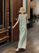 Pleated Design Sleeveless Dress (Z815)