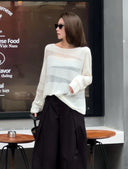 เสื้อถักน้ำหนักเบาลายพื้นผิว(Z2333)