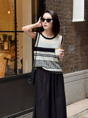 เสื้อกั๊กถักลายบล็อกสี (Z870)