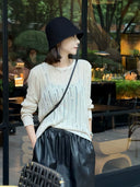 เสื้อถักทรงหลวม ดีไซน์เจาะ(Z996)