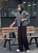 Minimal Modern Áo Khoác Sáu Nút（Z2457）