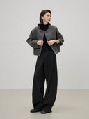 Curved Cut Relaxed Casual Pants（Z1436）