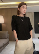 Sequin Batwing Sleeve Tops（Z2039）