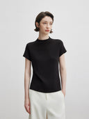 Comfortable Semi-Turtleneck Short-Sleeve T-Shirt (Z459)