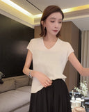 Ribbed V-Neck Slim Knit Vest（Z2087）