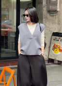 V-Neck Vintage Knit Vest（Z2532）