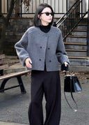 Minimal Modern Áo Khoác Sáu Nút（Z2457）