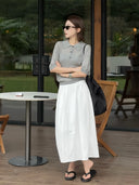 Polo Collar Half-Sleeve Knit Top (Z1884)