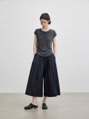 Pleated Elastic Waist Loose Pants