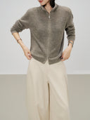 Double Zip Fine Knit Cardigan（Z3506）