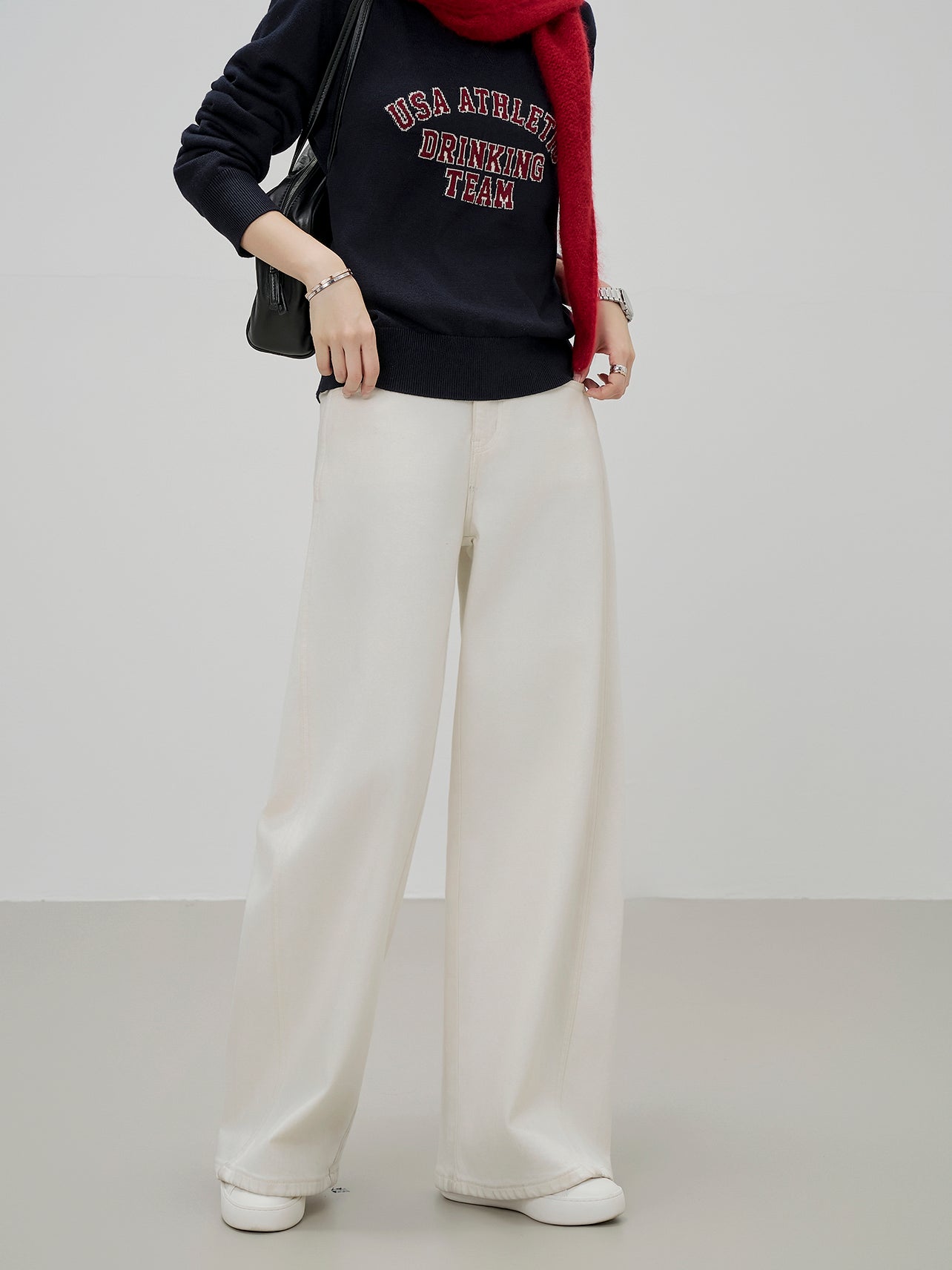 Fleece-Lined Straight-Leg Jeans（Z2613）
