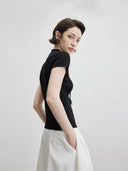 Kaos Rajut Slim-Fit Semi-Turtleneck Bernapas (Z1740)