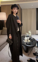 Crew Neck Oversized Trench Dress (Z1478)