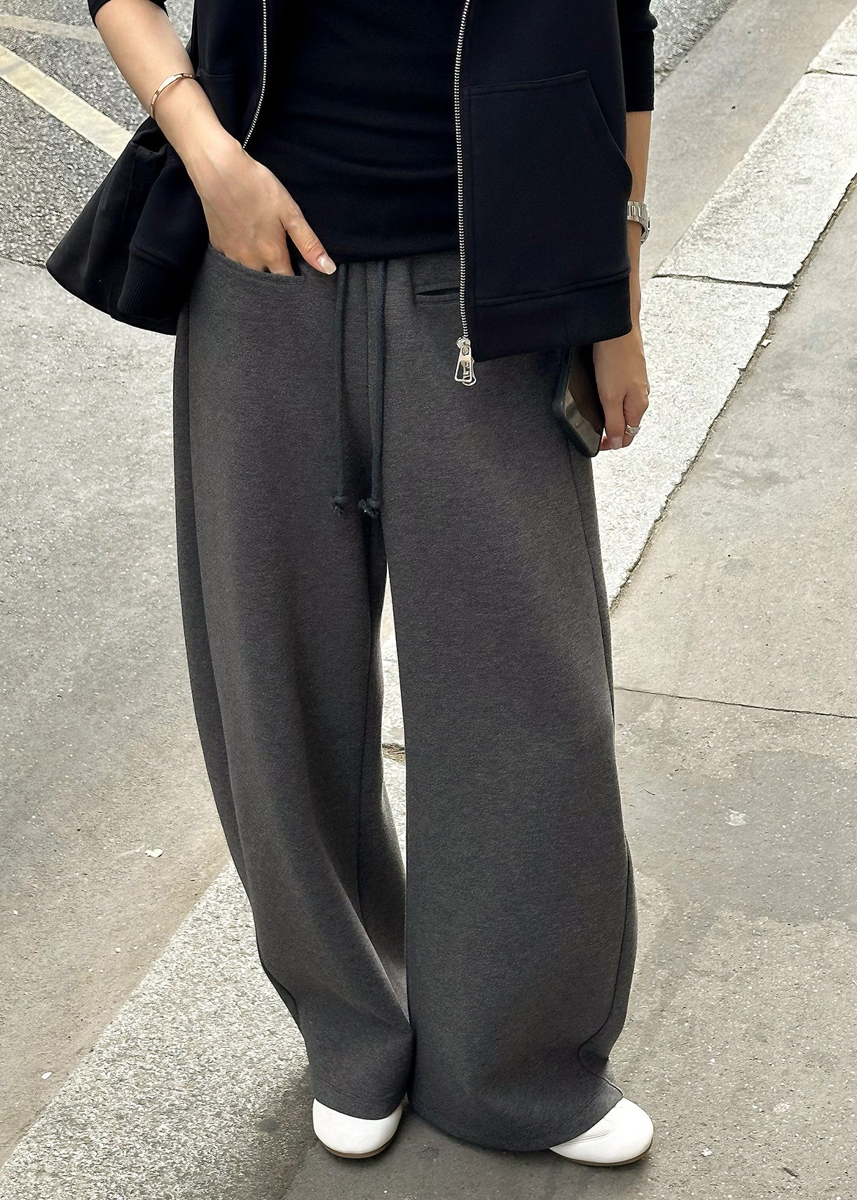 Drawstring Elastic Waist Welt Pocket Pants（Z3466）