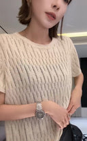 Openwork Mesh Knit Top（Z1949）
