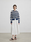Elastic Waist Versatile A-Line Midi Skirt
