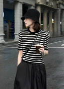 Crew Neck Retro Striped Top（Z558）