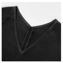 Relaxed V-Neck Black Top（Z2225）