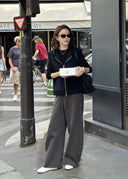 Drawstring Elastic Waist Welt Pocket Pants（Z3466）