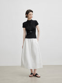 Structured Tailoring Versatile A-Line Flowing Skirt