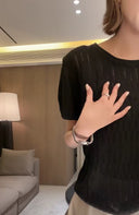 Openwork Mesh Knit Top（Z1949）
