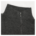 Stand-Collar Denim-Trim Knit Top（Z2614）