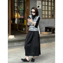 Pleated Hem A-Line Balloon Skirt