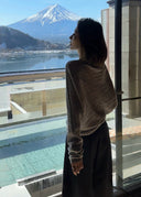 Asymmetric Hem One-Shoulder Knit Top（Z2953）