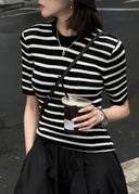 Crew Neck Retro Striped Top（Z558）