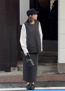 Elegant Woolen Slit Straight Skirt（Z2947）