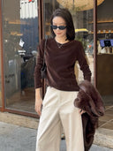 Elegant Velvet Long Sleeve Top（Z3620）