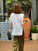 เสื้อกั๊กคอกลมผ่าข้างสไตล์ลำลอง (Z3322)