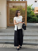 Vintage Lightweight Double Slit Top（Z3396）