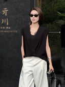 เสื้อท่อนบนคอวีผสมลูกไม้ (Z2167)