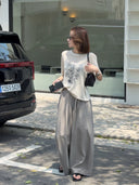 Raised Floral Embroidered Knit Top（Z3399）