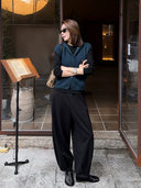 Relaxed Drapey Pleated Casual Pants（Z3557）