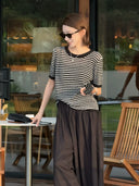 Textured Striped Versatile Top（Z1975）