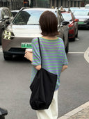 Vintage Slim-Fit Striped Knit Top（Z1970）