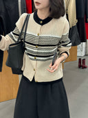 Striped Button Knit Cardigan（Z3761）
