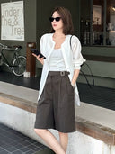 ネック テクスチャード 日焼け防止シャツ（Z2137）