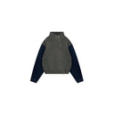 Stand-Collar Denim-Trim Knit Top（Z2614）