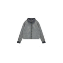 Denim-Panel Knit Sweater with Collar（Z2711）