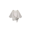 เสื้อท่อนบนผ้าหนักทรงบีบเอวผูกเอว (Z2224)