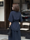 Sapphire Blue Tie-Waist Top（Z2201）