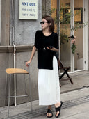 เสื้อยืดคอกลมผ่าข้างสีดำ (Z2100)