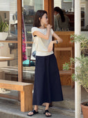กระโปรงยีนส์ เอวสม็อคครึ่งตัว (Z3289)