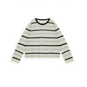 เสื้อครอปสเวตเตอร์ลายทาง (Z3345)