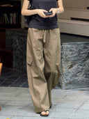 Vintage Elastic Waist Casual Pants（Z3443）